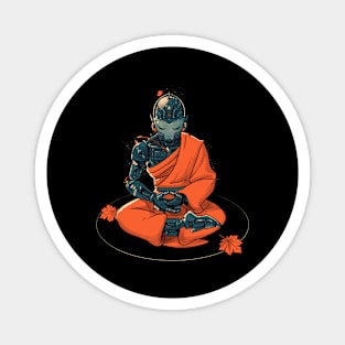 Meditation Robot Monk by Tobe Fonseca Magnet